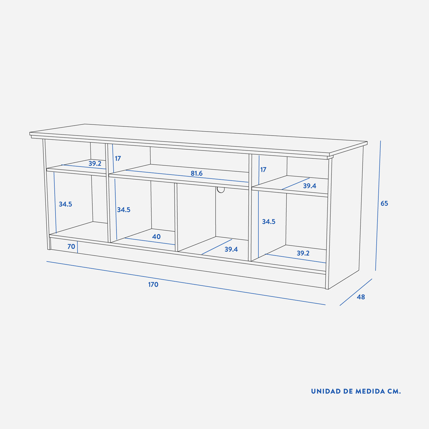 Rack Tv 75" Atenas Olmo Blanco