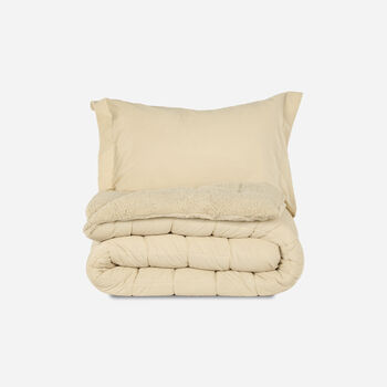 Plum&oacute;n 2 Plazas Sherpa Corderoy Taupe