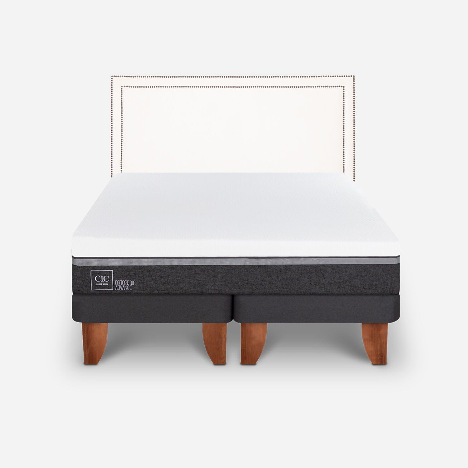 Cama Europea 2 Plazas Ortopedic Advance Base Dividida + Respaldo Danubio