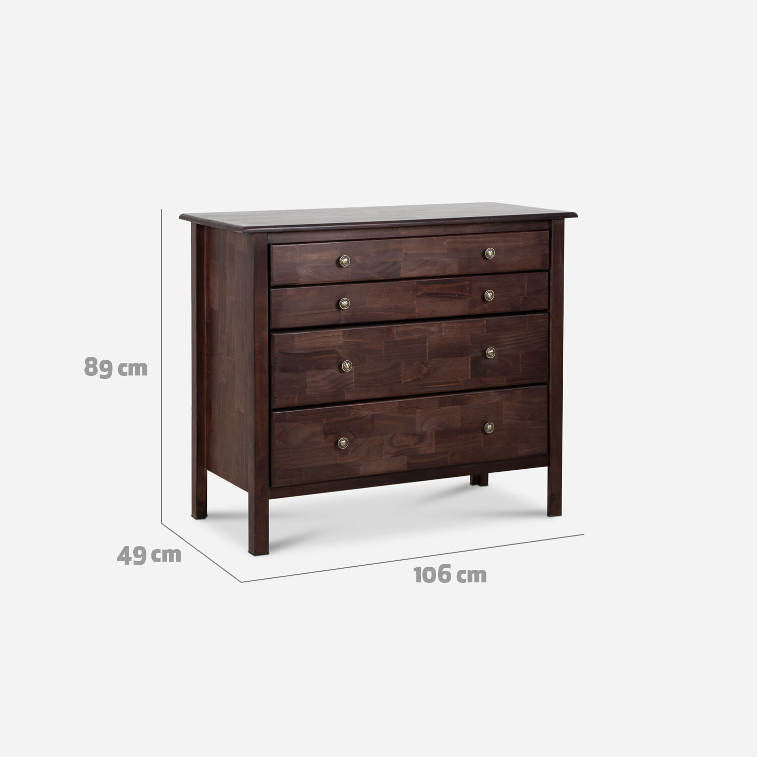 C&oacute;moda 4 Cajones Berl&iacute;n Chocolate