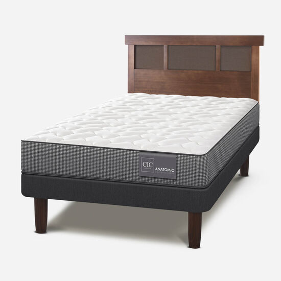 Cama Europea 1.5 Plazas Anatomic + Respaldo Dublín Caramel