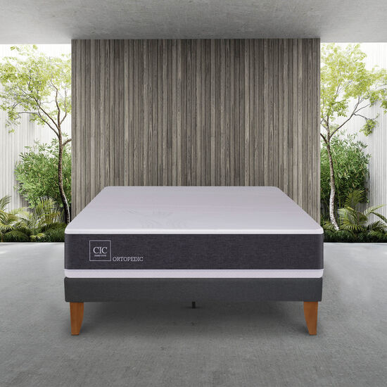Cama Europea Curve 1.5 Plazas Ortopedic + Set Tigris + Almohada + Plumón