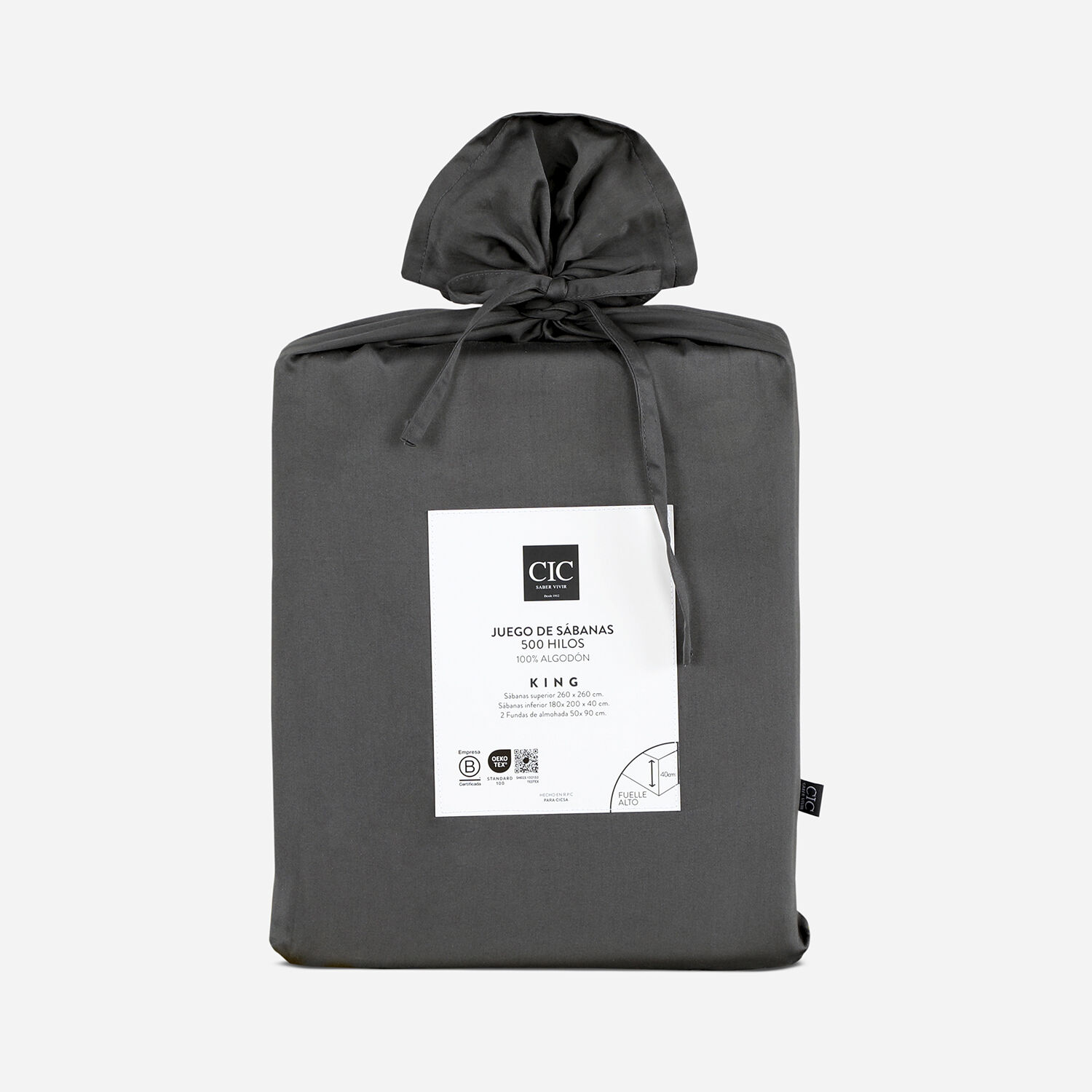 S&aacute;banas King 500 Hilos Lisa Gris