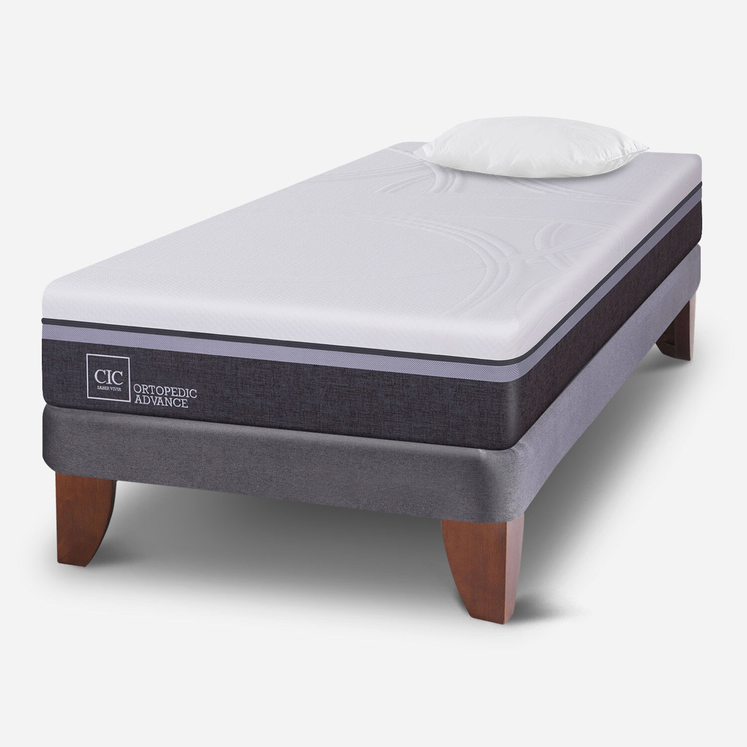 Cama Europea 1,5 Plazas Ortopedic Advance + Almohada