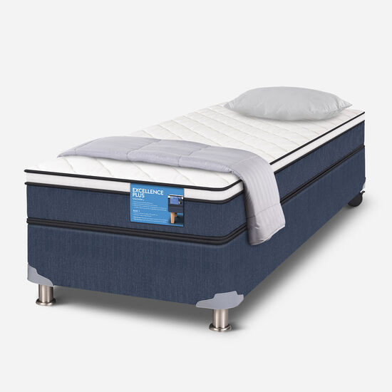 Cama Americana 1 Plaza Excellence Plus + Almohada + Plumón