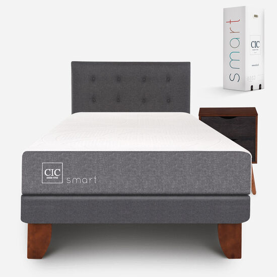 Cama Europea 1.5 Plazas Smart + Set Éufrates