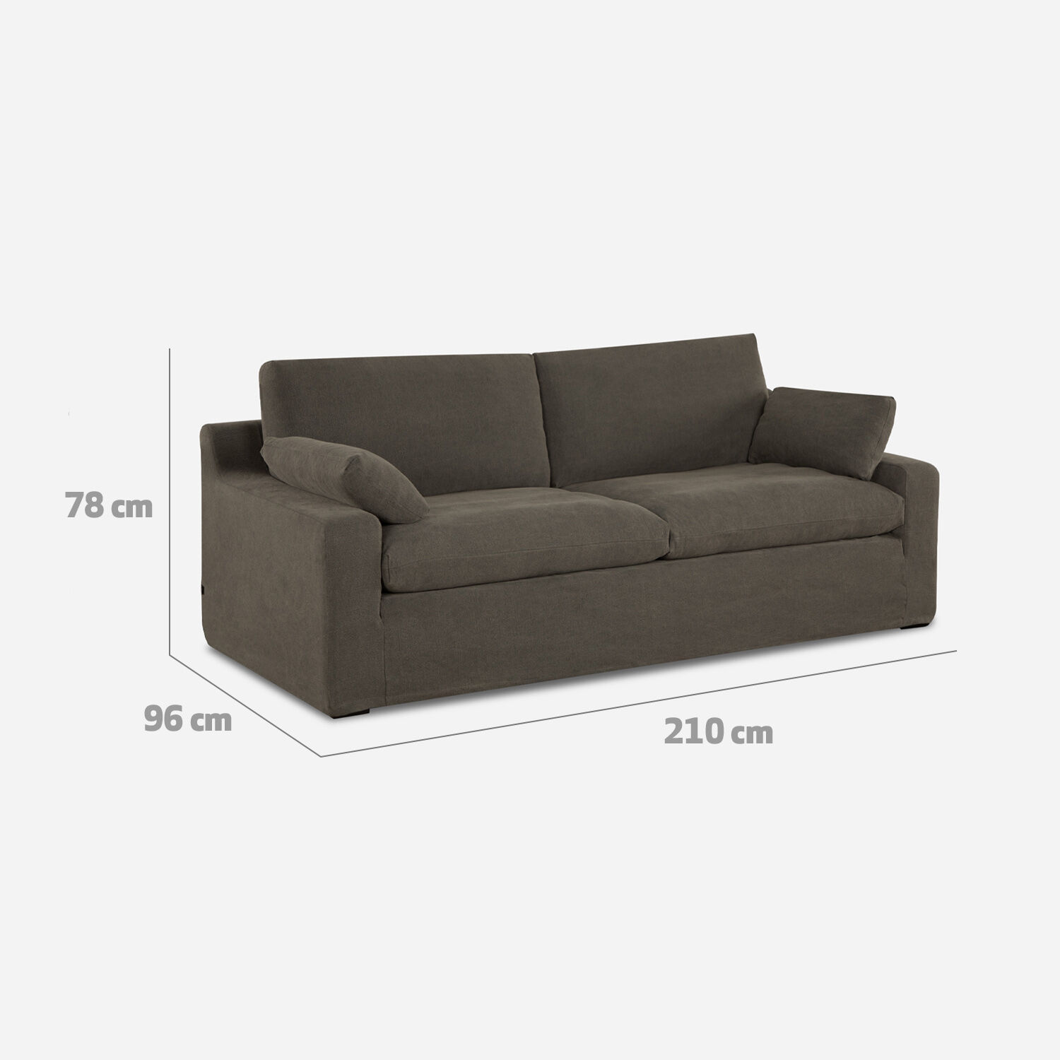 Sof&aacute; 3 Cuerpos Arendal Gris