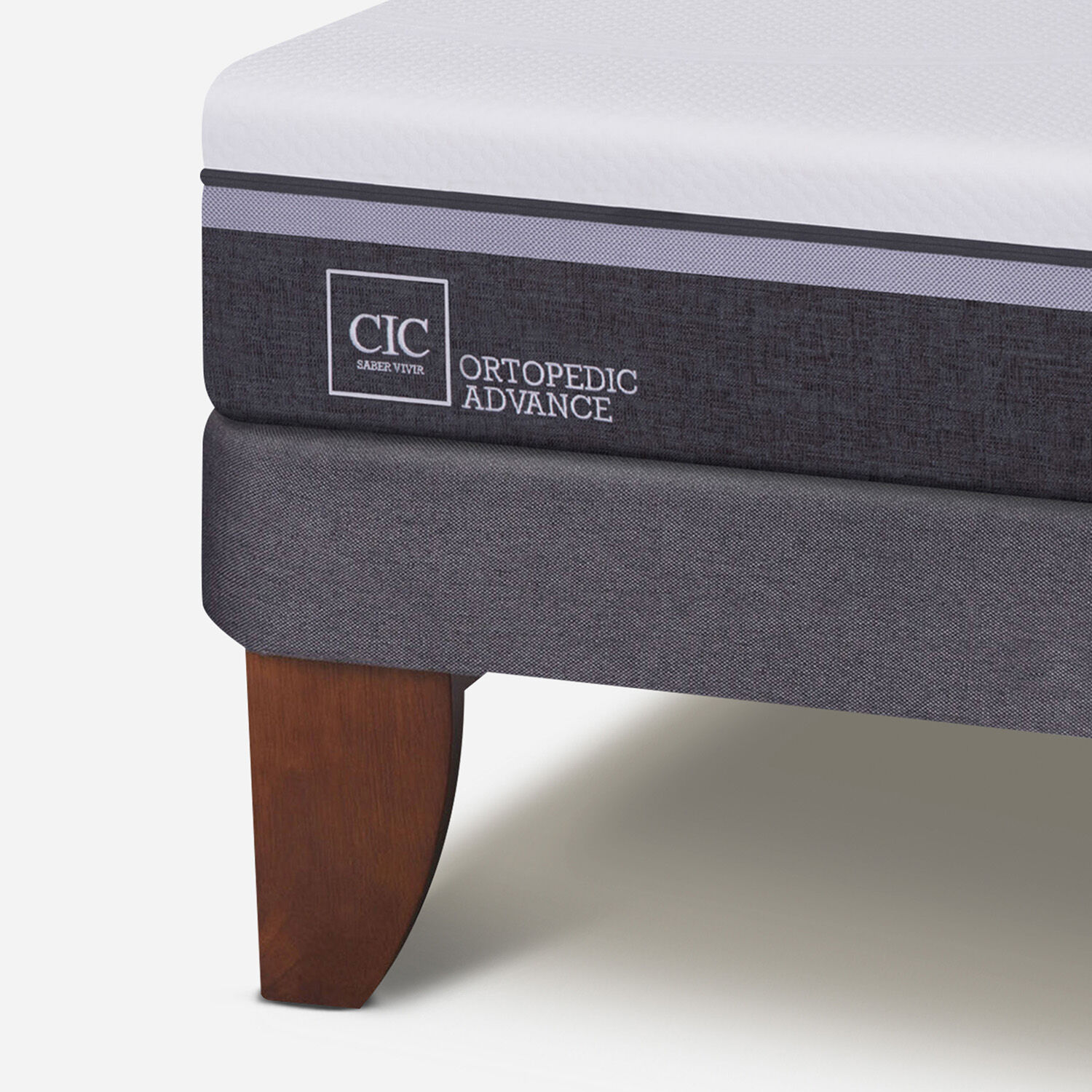 Cama Europea 1,5 Plazas Ortopedic Advance + Respaldo Dublín Caramel