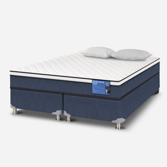 Cama Americana 2 Plazas Excellence Plus Base Dividida + Almohadas