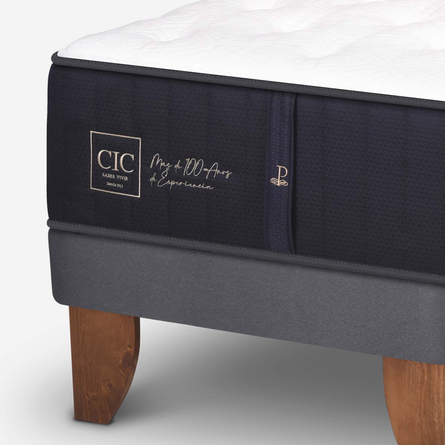 Cama Europea 2 Plazas Base Dividida Premium + Set Támesis + Almohadas 15% Pluma de Ganso