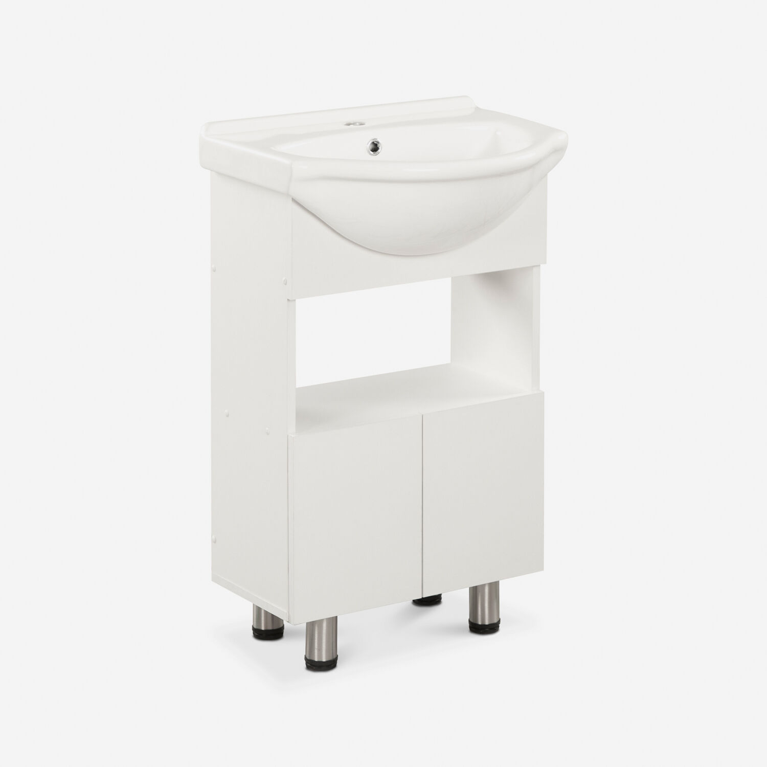 Vanitorio 2 Puertas Bajas Con Soportes Cannes Blanco 50 Cm.