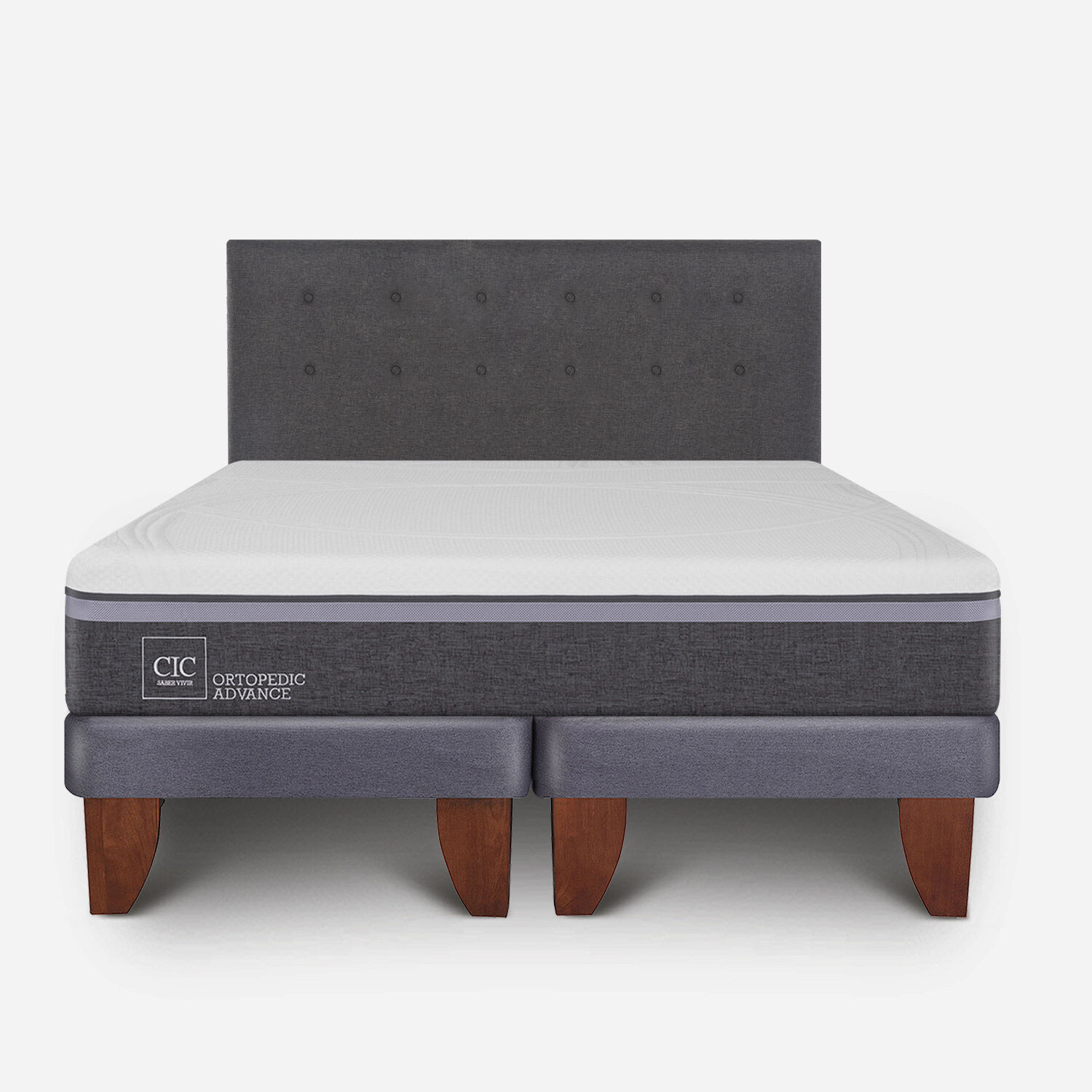 Cama Europea 2 Plazas Ortopedic Advance Base Dividida + Respaldo &Eacute;ufrates