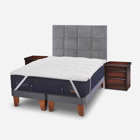 Cama Europea Super King Super Premium + Set T&aacute;mesis + Topper