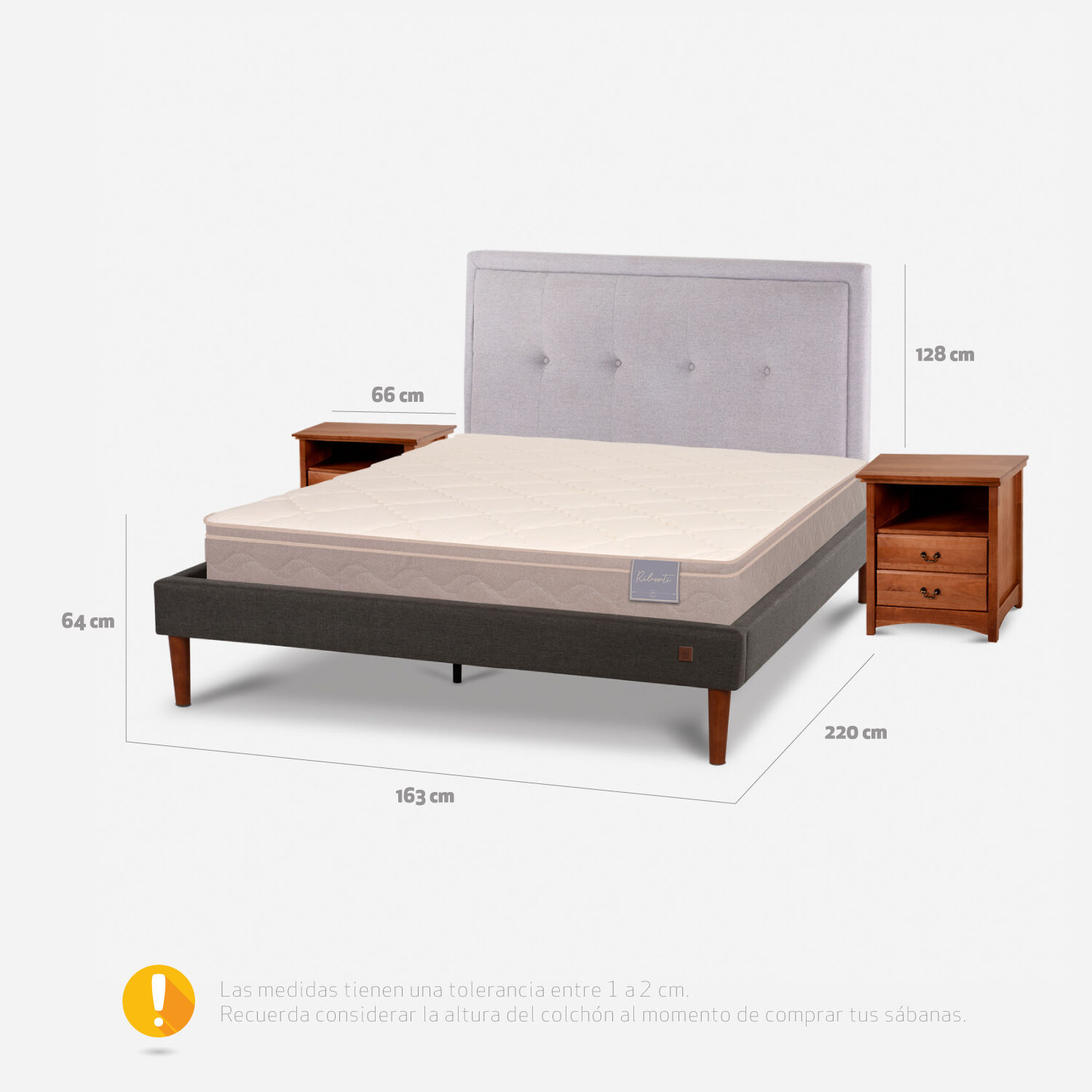 Cama Europea Curve 2 Plazas Rilassati + Set Ganges