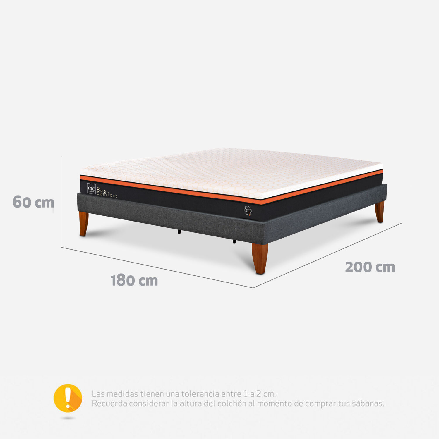 Cama Europea Box King Bee Comfort 180x200