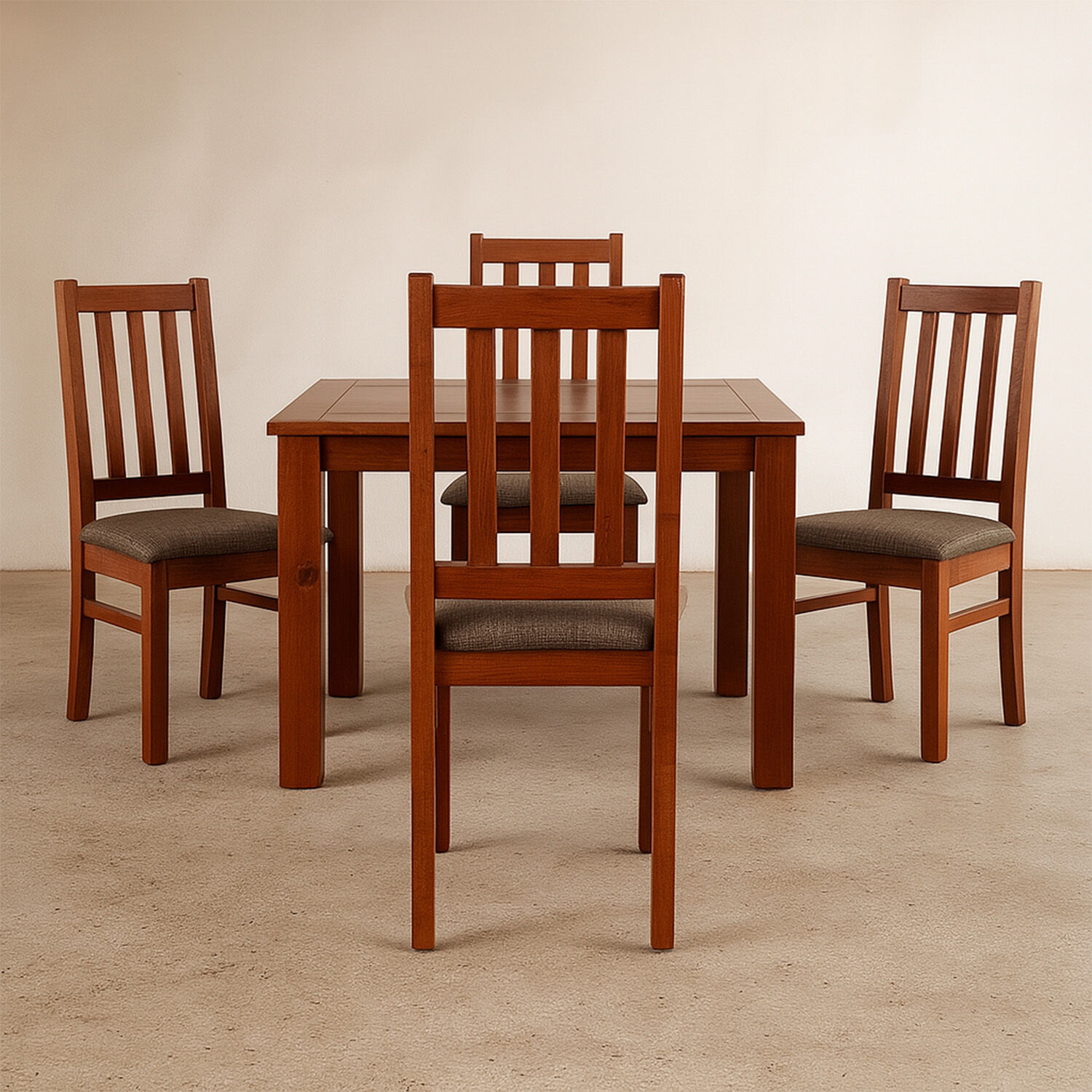 Comedor 4 Sillas &Ntilde;uble Caramelo - Tela Caf&eacute;