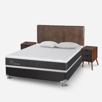 Box Spring 2 Plazas Ortopedic Base Normal 5 Zonas + Almohadas + Set Baker