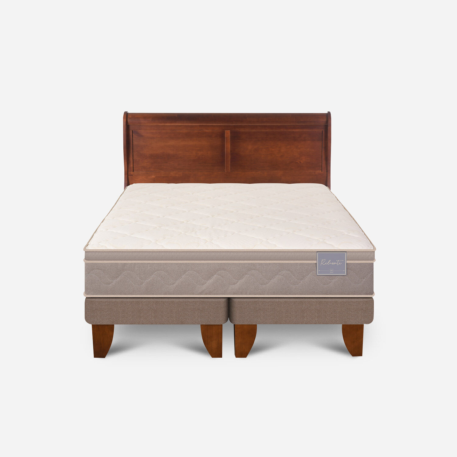 Cama Europea King Rilassati Base Dividida + Respaldo Mir&oacute; Caramel
