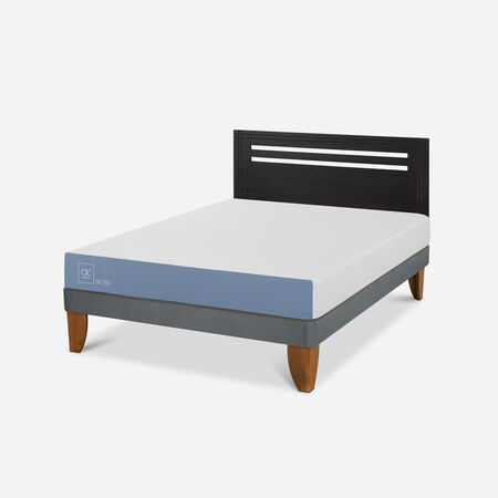 Cama Europea 2 Plazas Excellence Base Normal + Respaldo Múnich Negro