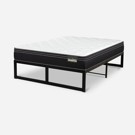 Cama Iron Smart Belsogno 2 Plazas Premium Black