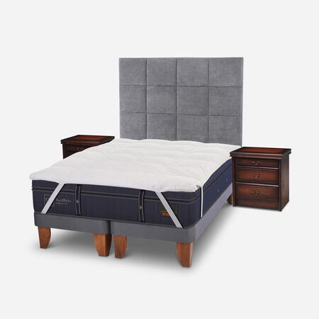 Cama Europea Super King Grand Premium + Set T&aacute;mesis + Topper