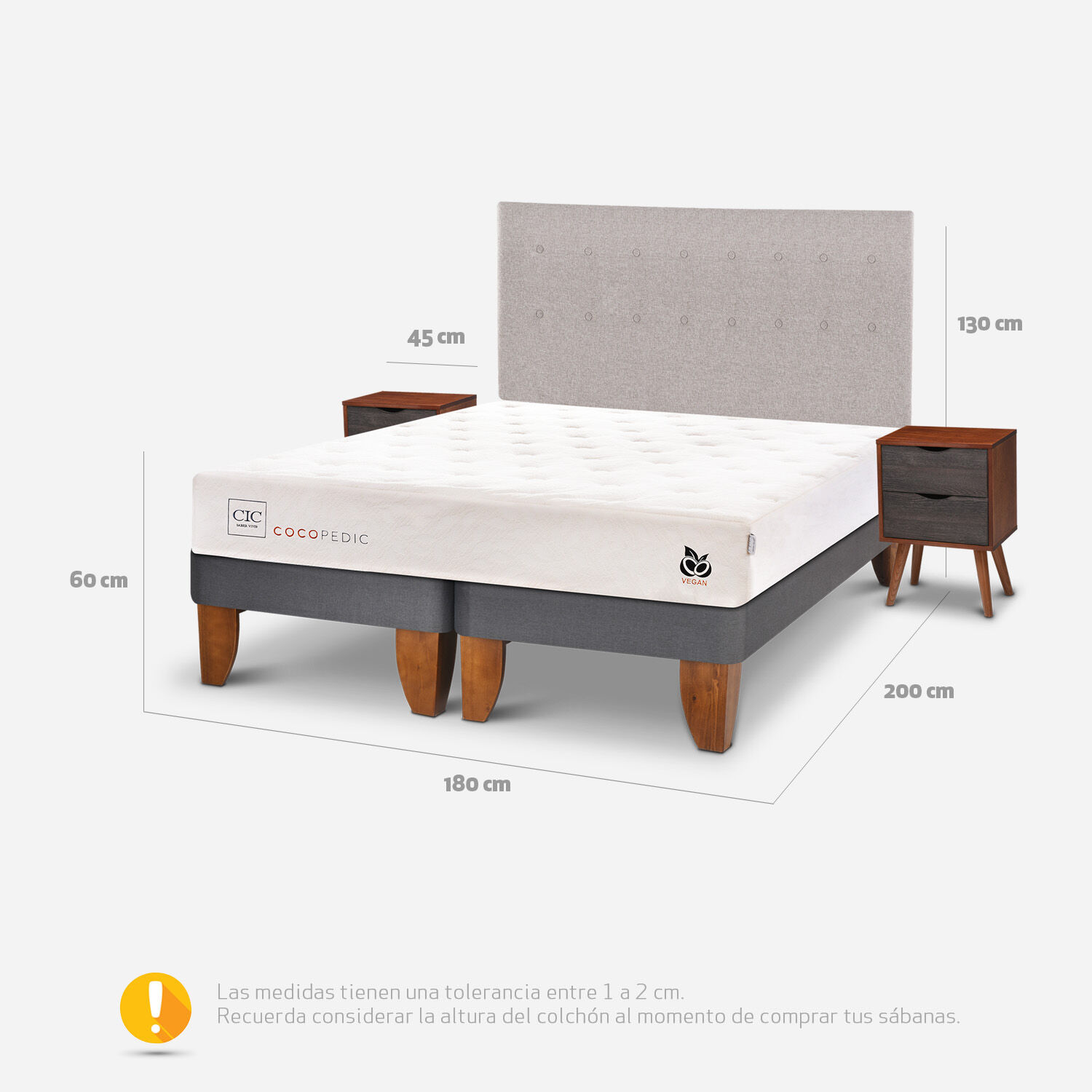 Cama Europea King Cocopedic + Set Tigris