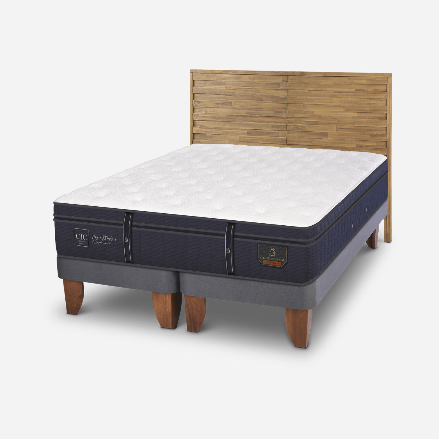 Cama Europea King Grand Premium + Respaldo Ródano