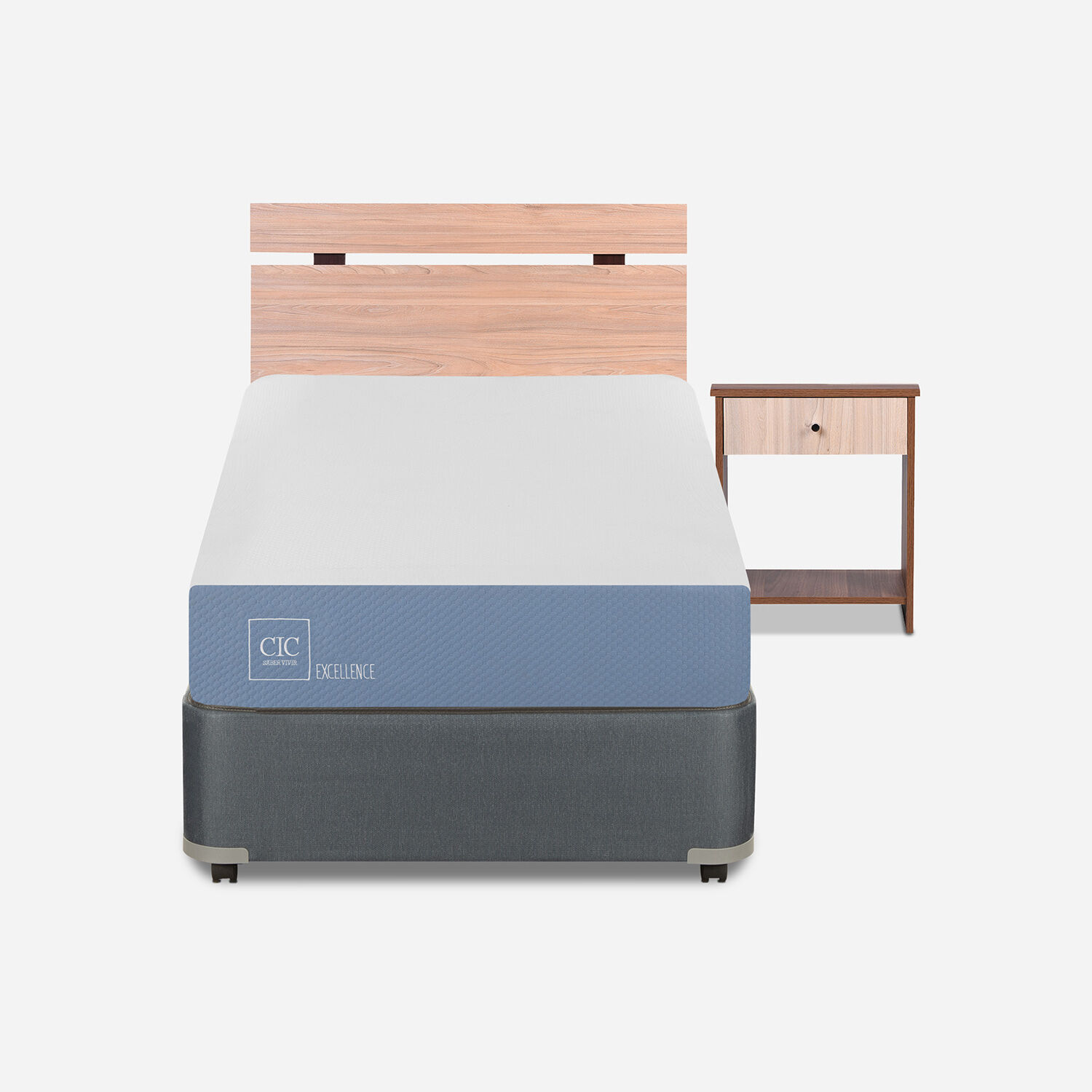 Cama Americana 1 Plaza Excellence + Set Olmo