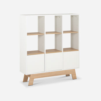 Librero 3 Repisas 3 Puertas C&oacute;rdoba Blanco - Olmo Alpino