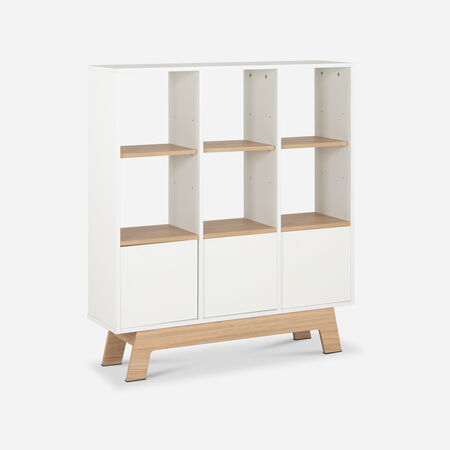 Librero 3 Repisas 3 Puertas C&oacute;rdoba Blanco - Olmo Alpino