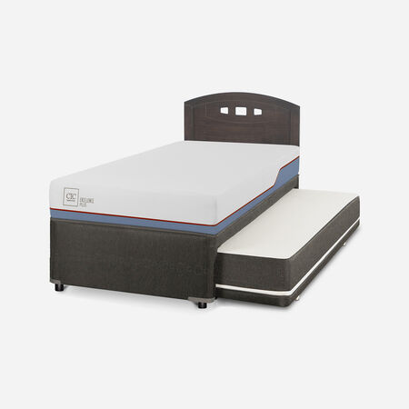 Cama Nido Diván Excellence Plus + Respaldo Gales Gris