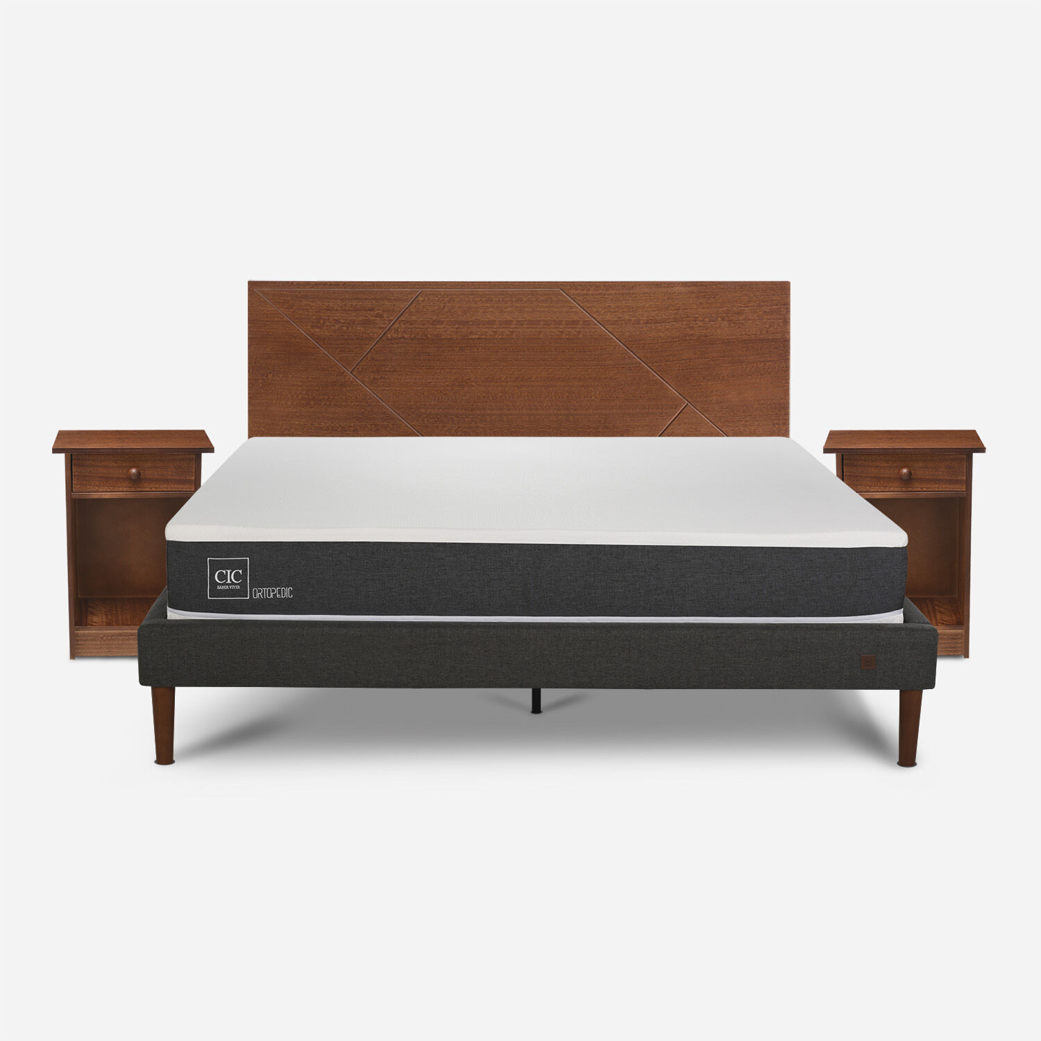 Cama Europea Curve 2 Plazas Ortopedic + Set New Villarrica