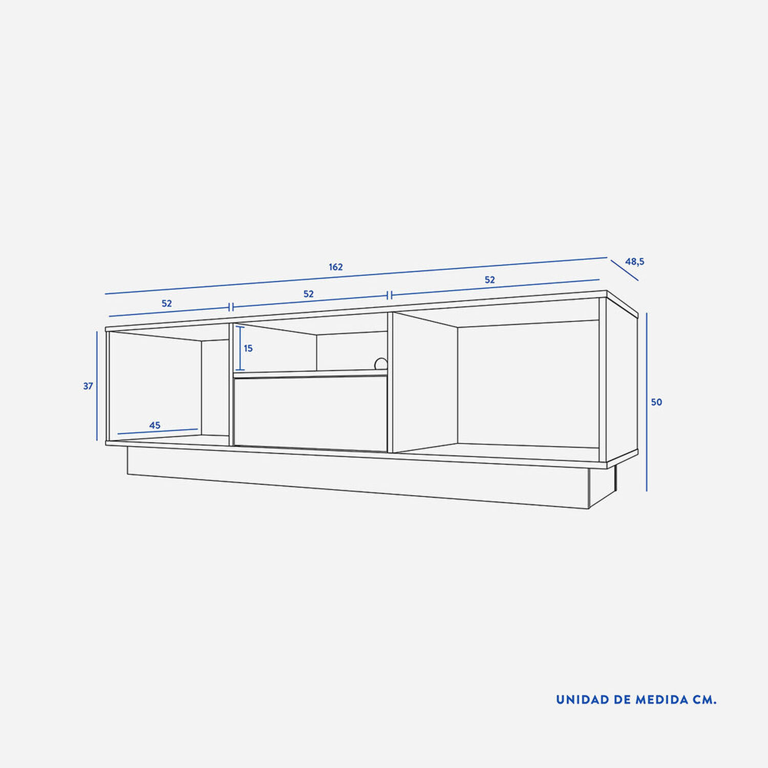 Rack Tv 70" 2 Puertas 1 Cajón Blanco