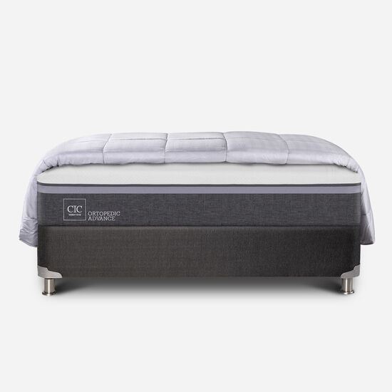 Box Spring 2 Plazas Ortopedic Advance Base Normal 5 Zonas + Plumón