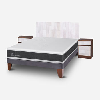 Cama Europea 2 Plazas Ortopedic Base Normal + Set Legno