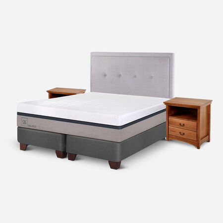 Box Spring 2 Plazas Balance Base Dividida + Set Ganges