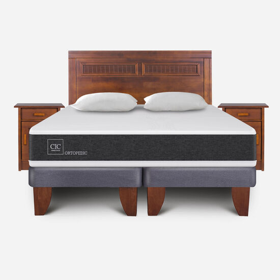 Cama Europea King Ortopedic + Set Milán + Almohadas