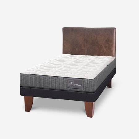 Cama Europea 1,5 Plazas Anatomic + Respaldo Baker