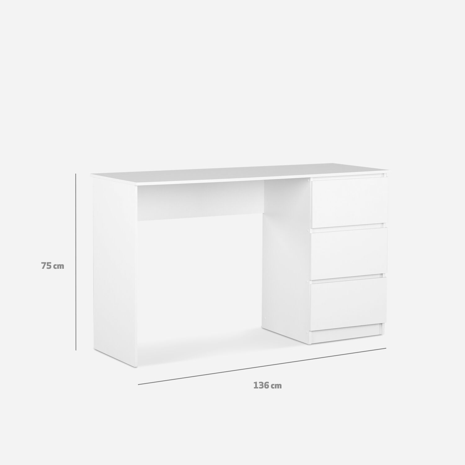 Escritorio Standford 3 Cajones Blanco