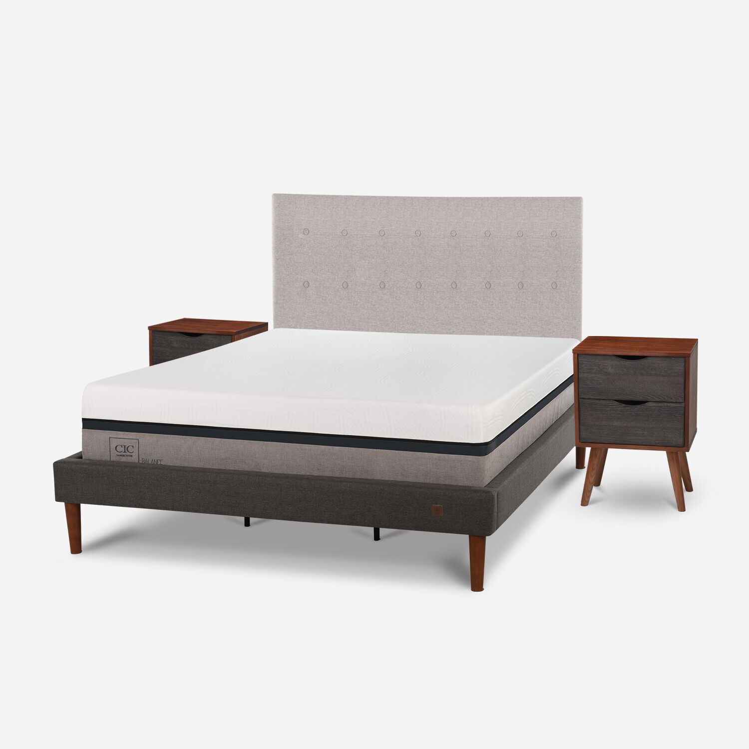 Cama Europea Curve King Balance + Set Tigris