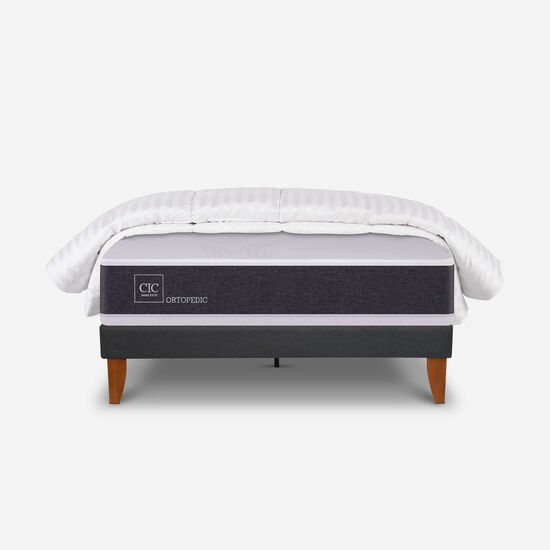 Cama Europea Curve 1.5 Plazas Ortopedic + Plumón