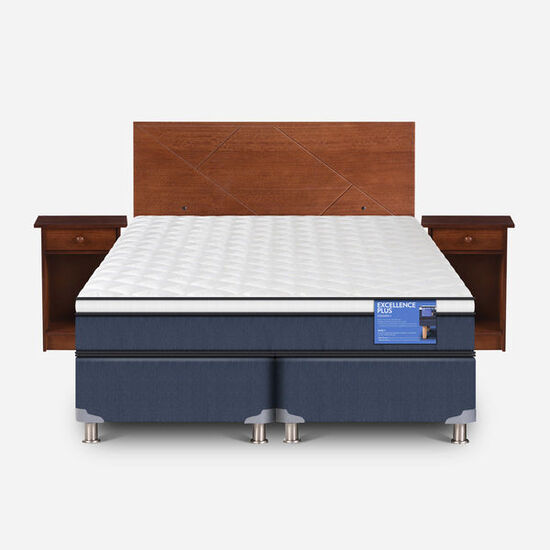 Cama Americana 2 Plazas Excellence Plus Base Dividida + Set Villarrica