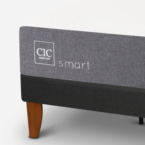 Cama Europea Curve 1.5 Plazas Smart + Set New Torino Caramelo