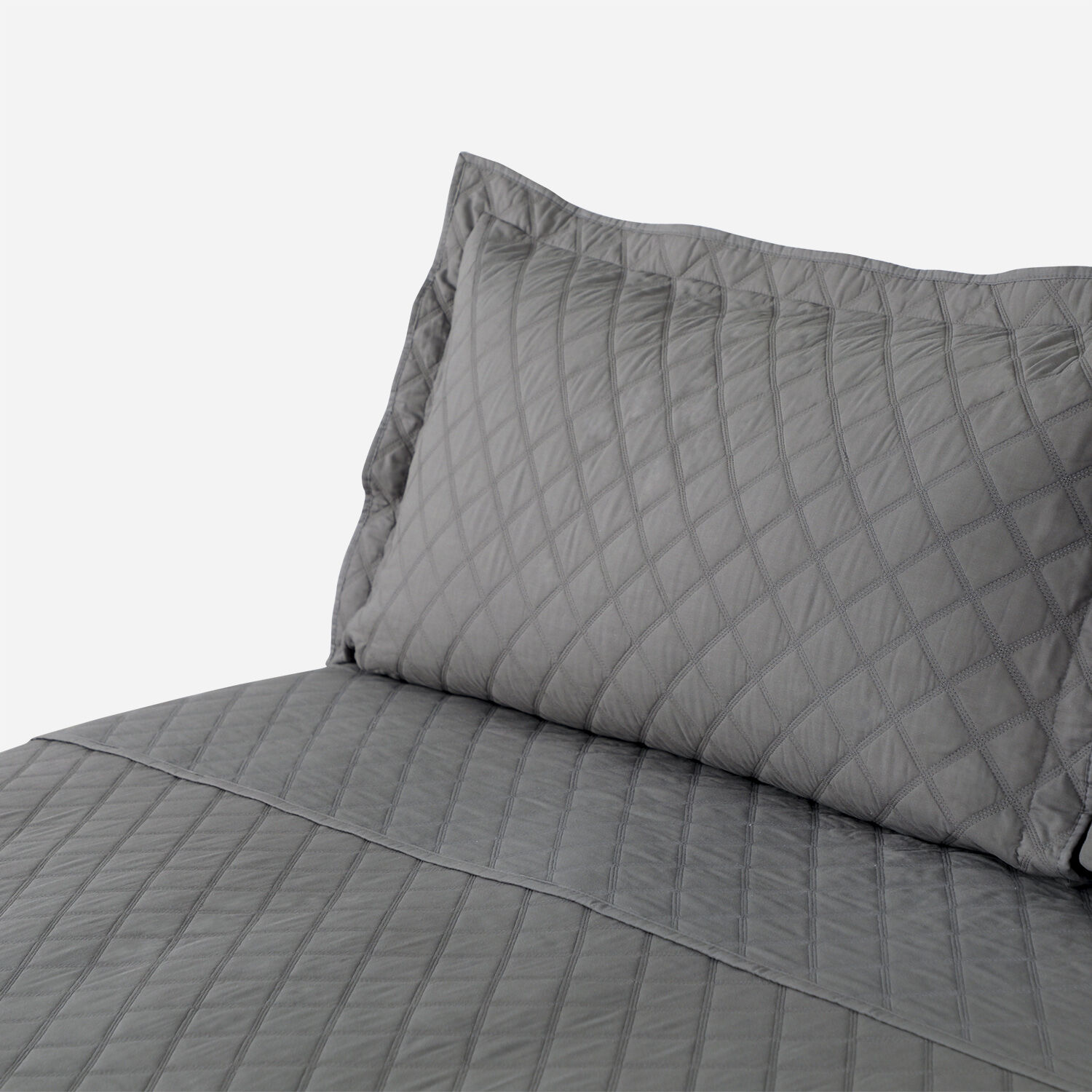 Quilt Single Polycotton Gris