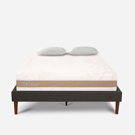 Cama Europea Curve 2 Plazas Rilassati Smart + Almohadas