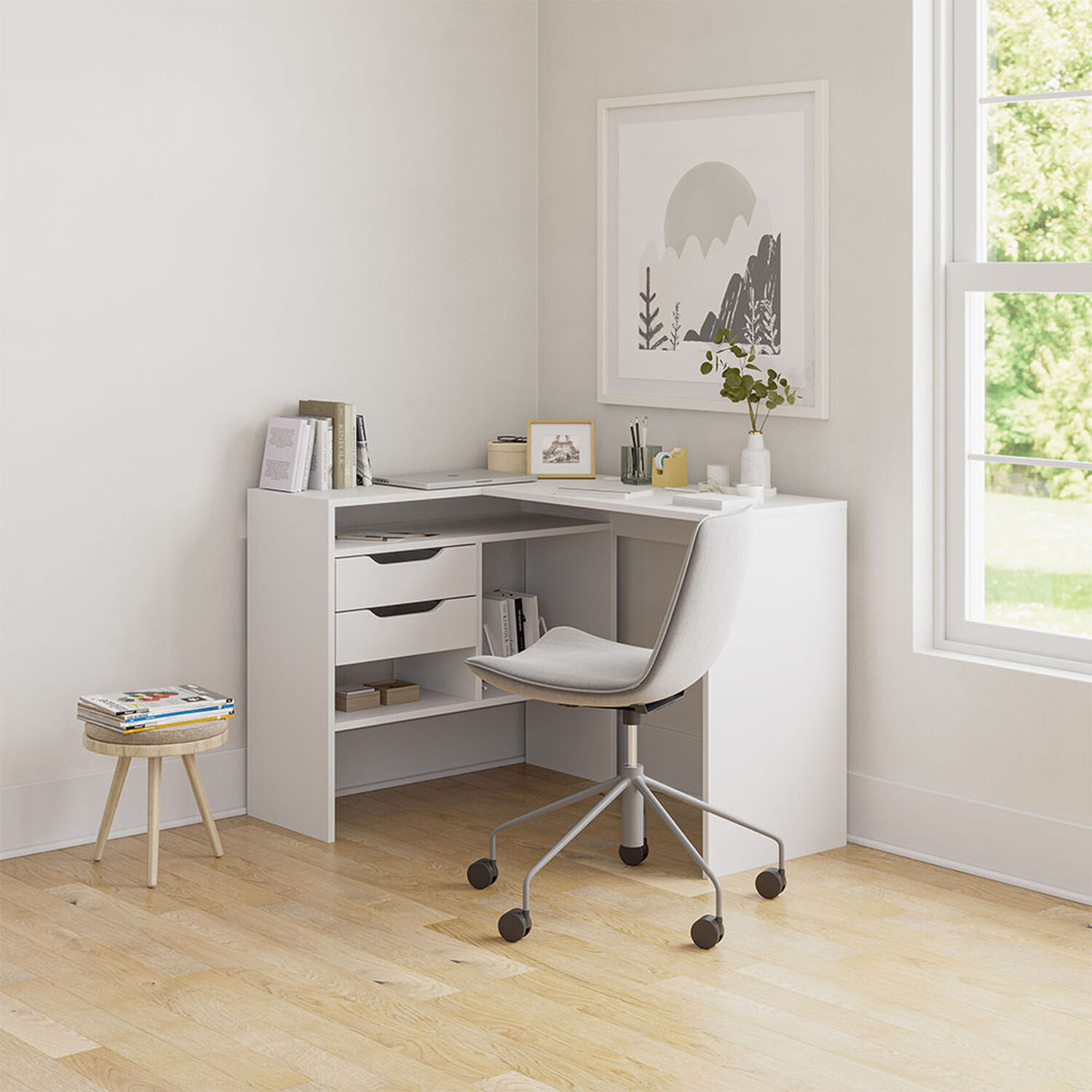 Escritorio 2 Cajones Blanco Mil&aacute;n