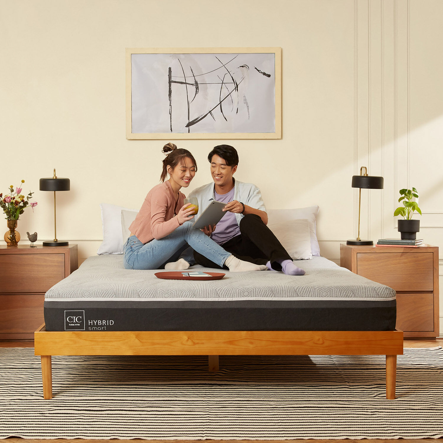 Colchón 2 Plazas Hybrid 150x200 + Almohadas Viscoelásticas