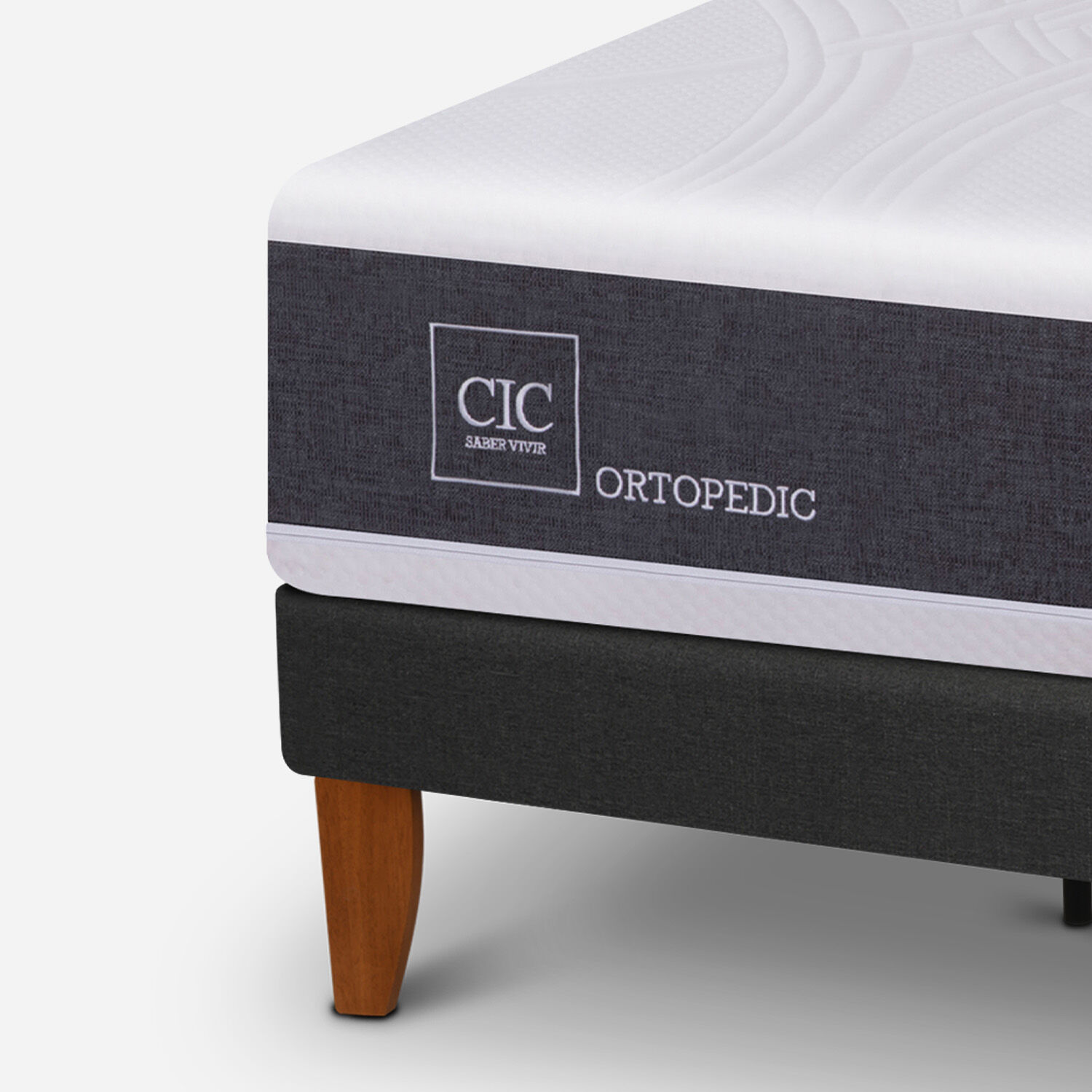 Cama Europea Curve 1,5 Plazas Ortopedic + Plum&oacute;n + Almohadas