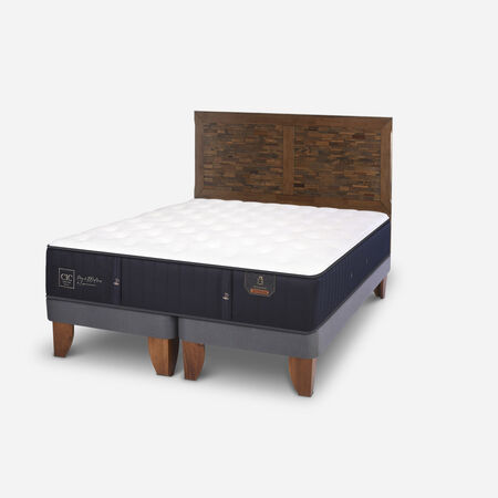 Cama Europea King Premium + Respaldo Antique