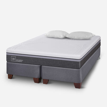 Box Spring 2 Plazas Ortopedic Advance Base Dividida + Almohadas